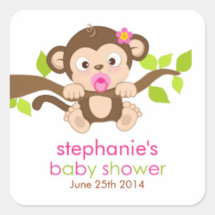 Petit autocollant mignon de baby shower de fille