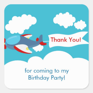 Petit avion mignon Sticker d'anniversaire