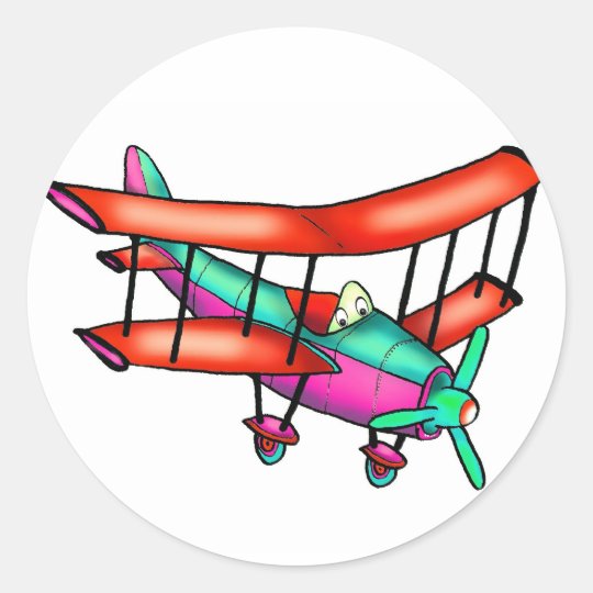 Petit avion sticker rond