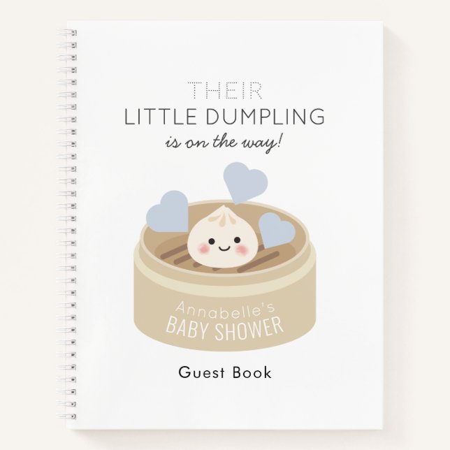 Petit Baby shower bleu Dumpling Livre d'invité (Devant)