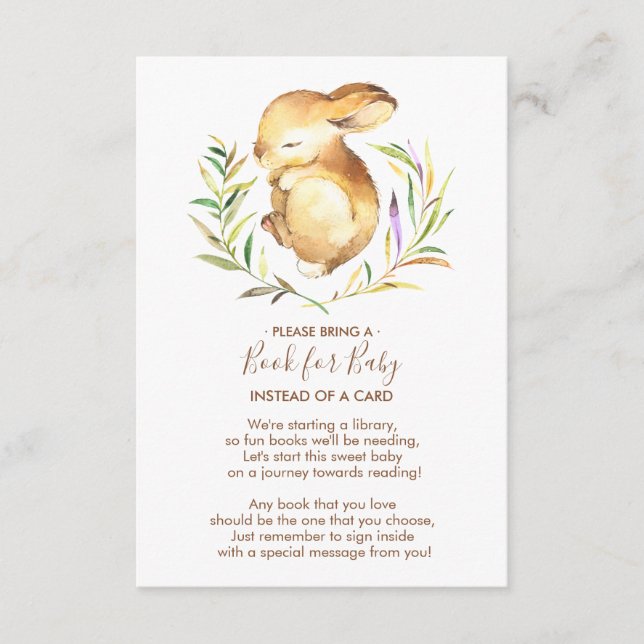 Petit Baby shower Bunny livre pour la carte bébé (Devant)