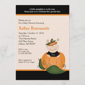 Petit Baby shower Citrouille 5x7 Invitation