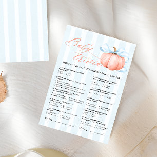 Petit Baby shower Citrouille Baby Trivia Jeu
