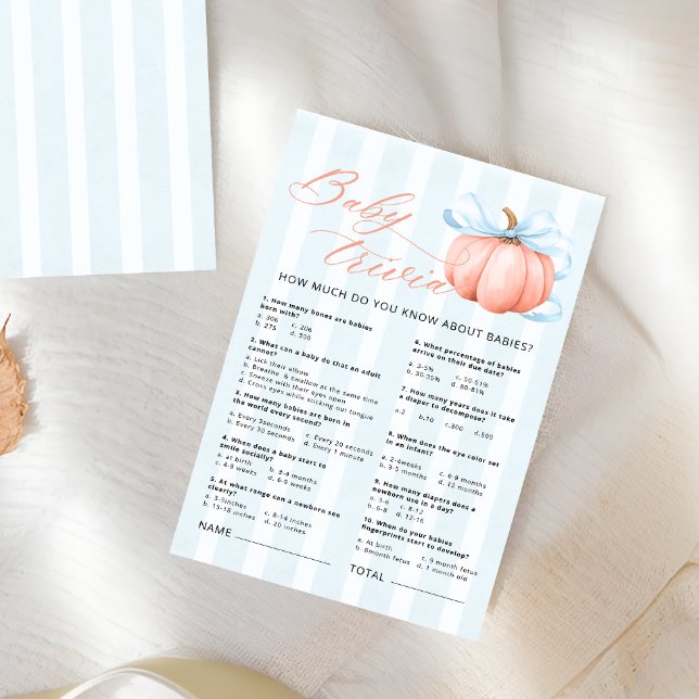 Petit Baby shower Citrouille Baby Trivia Jeu (Créateur téléchargé)