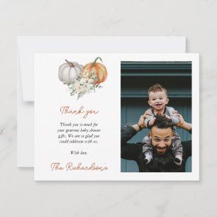 Petit Baby shower Citrouille Carte de remerciement