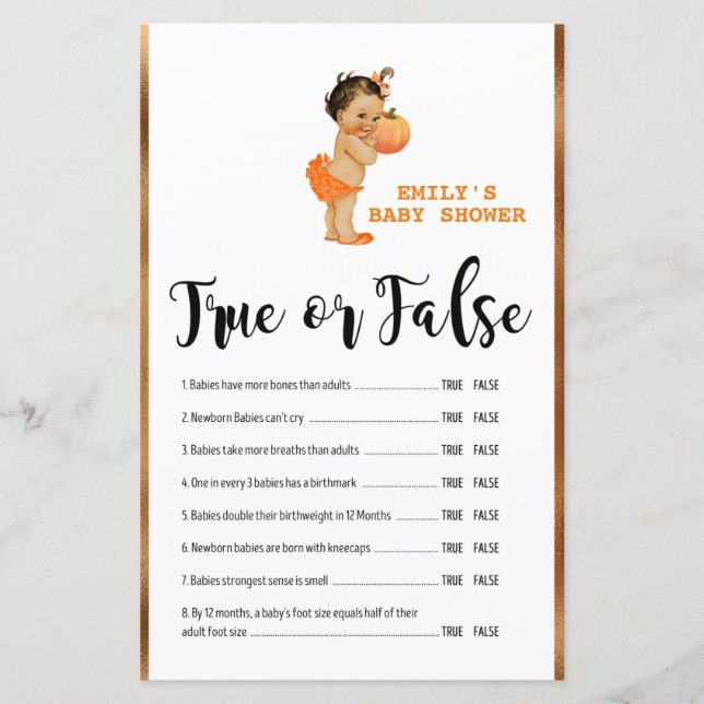 Petit Baby shower Citrouille IMPRIMÉ (Devant)