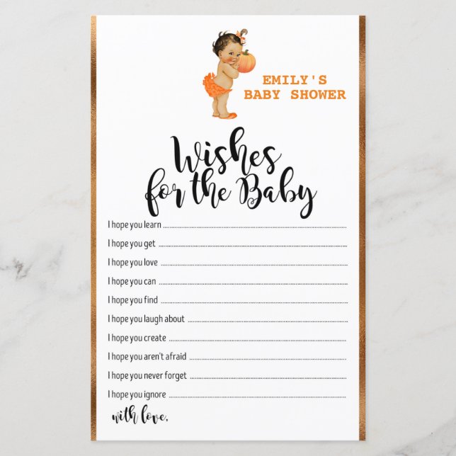 Petit Baby shower Citrouille IMPRIMÉ (Devant)