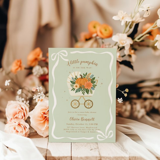 Petit Baby shower Citrouille Invitation automne ne (Créateur téléchargé)