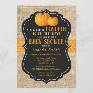 Petit Baby shower Citrouille Invitation Carte Burl
