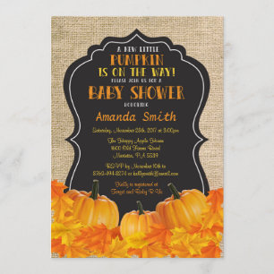 Petit Baby shower Citrouille Invitation Carte Burl