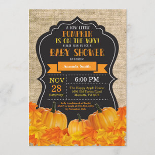 Petit Baby shower Citrouille Invitation Carte Burl