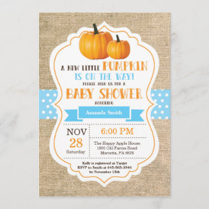 Petit Baby shower Citrouille Invitation Carte Burl