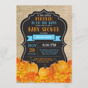 Petit Baby shower Citrouille Invitation Carte Burl