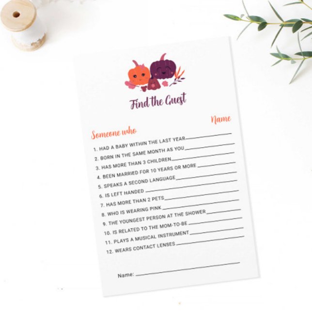 Petit Baby shower Citrouille Trouvez le jeu d'invi (Créateur téléchargé)