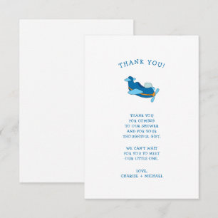 Petit baby shower d'avion merci note