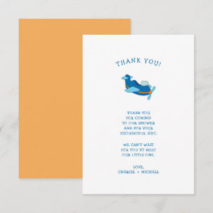 Petit baby shower d'avion merci note