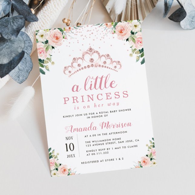 petit baby shower fleuri princesse invitation (Créateur téléchargé)