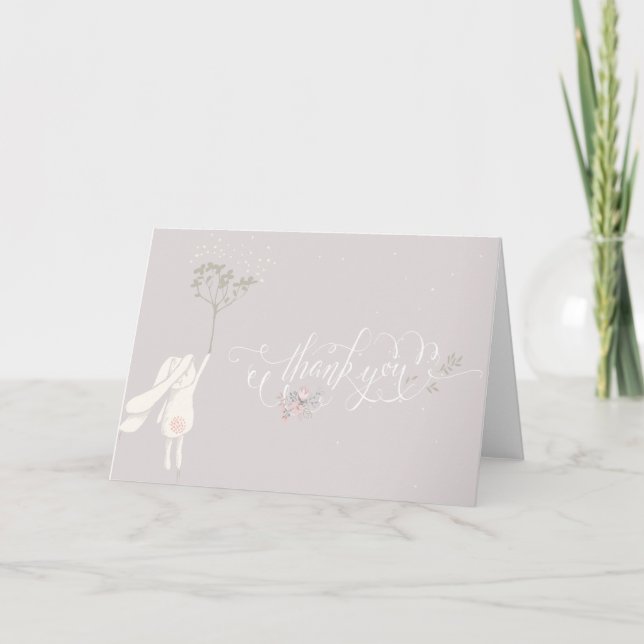 Petit Baby shower Rabbit Merci Note (Devant)