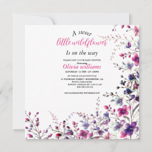 Petit baby shower rose fleur sauvage moderne