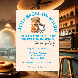 Petit bagel à bord Invitation Baby shower
