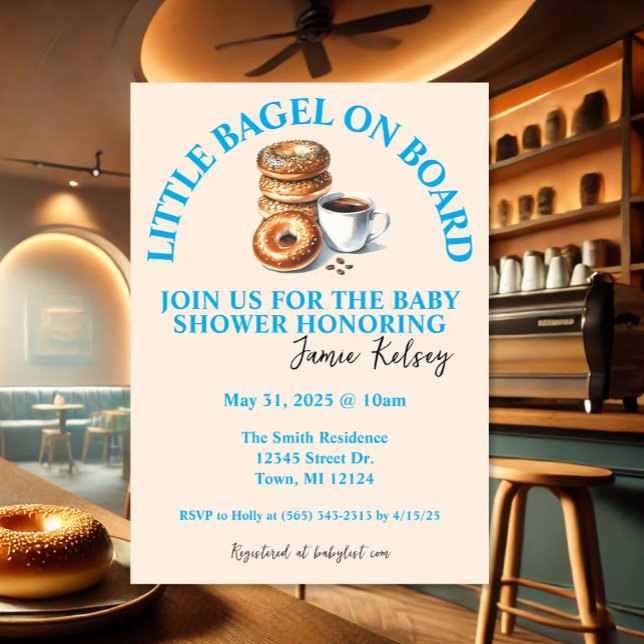 Petit bagel à bord Invitation Baby shower (Créateur téléchargé)