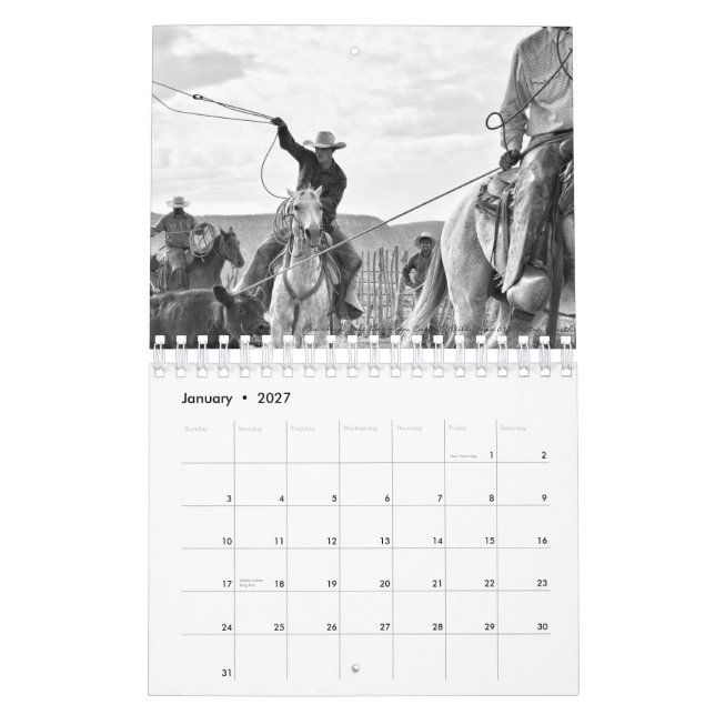 Petit basculage paresseux un calendrier 2017 noir (Jan 2027)