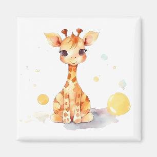 Petit bébé Giraffe Carré Magnet