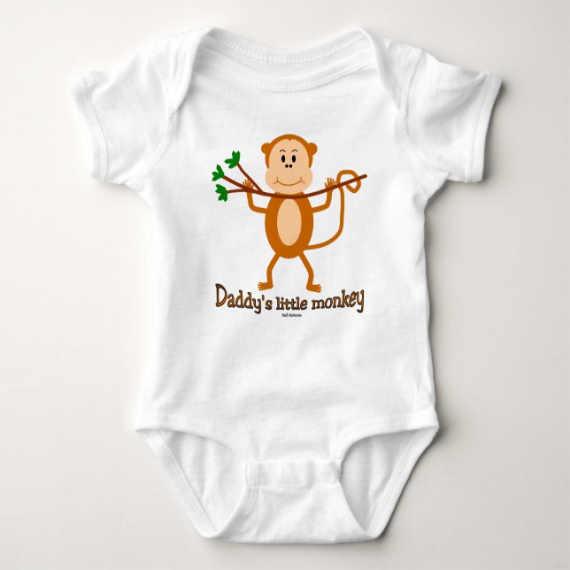 Petit bébé s du singe du papa et T-shirts (Devant)