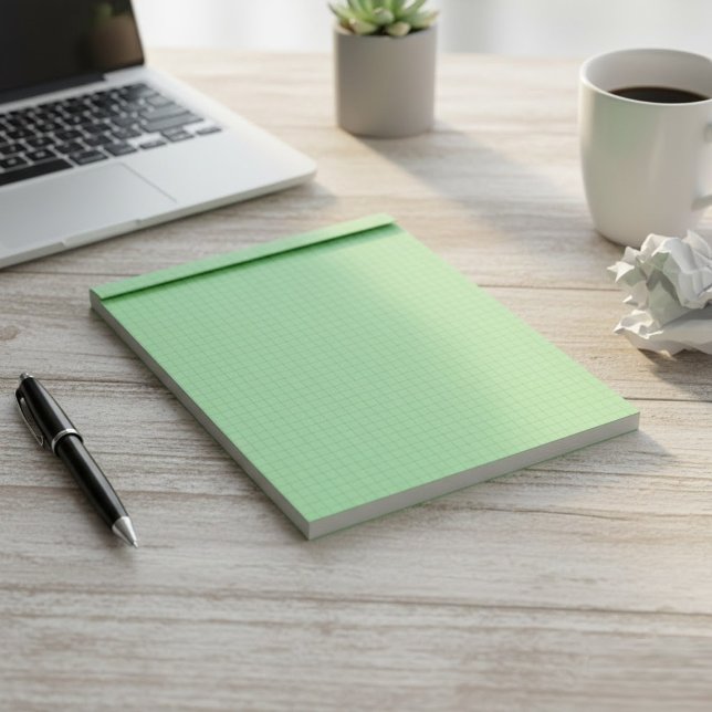 Petit bloc-notes en papier quadrillé vert (grilles (green graph paper, small grid notepad, pocket math pad, engineering memo pad, quad ruled notebook)