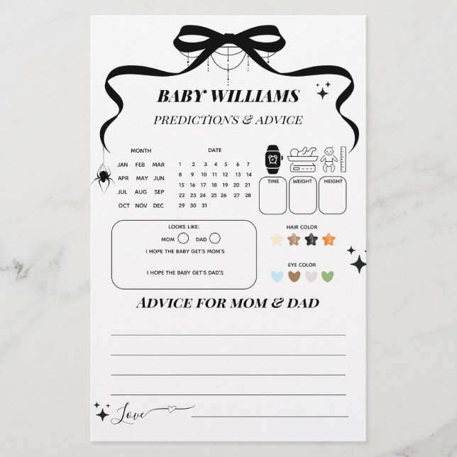 Petit Boo gothique Halloween Baby shower Jeu (Devant)