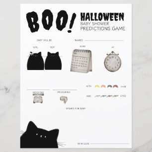 Petit Boo Halloween Baby shower de prédictions Jeu