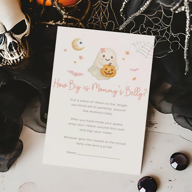 Petit Boo Halloween Rose Quelle Est La Taille Du V (Girl Little Boo Baby Shower How Big Is Mommy's Belly Game)