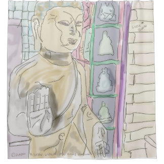 Petit bouddha rideau de douche par R. Leah OShell