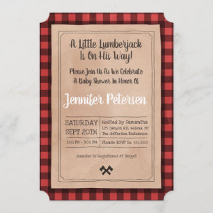 Petit Bûcheron - Invitation à une Baby Shower à ca