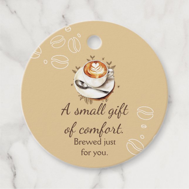 Petit Cadeau De Confort Étiquette Cadeau Café Latt (Devant)