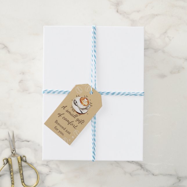 Petit Cadeau de Confort Étiquette Cadeau Café Latt (Avec de laficelle)