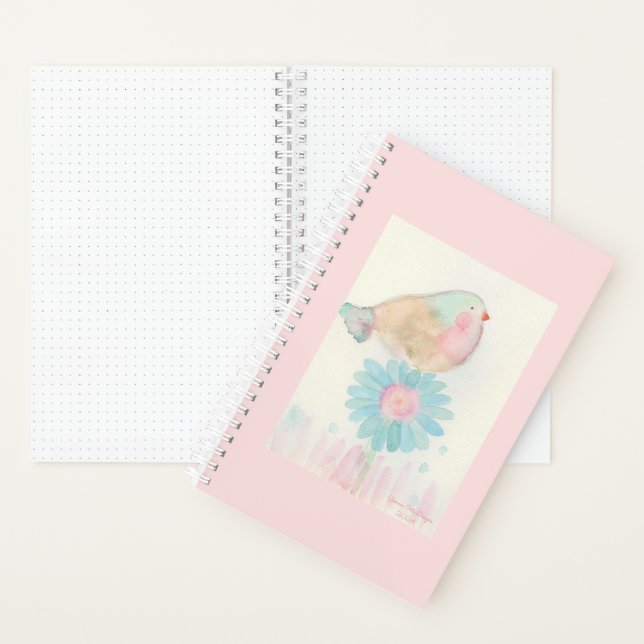 Petit cahier de journal de bord à motif d'oiseau (À l'intérieur)