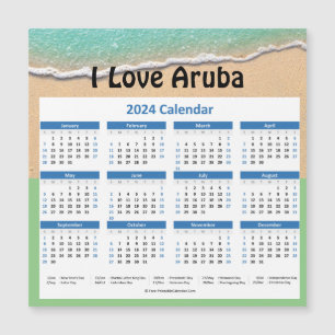 Petit calendrier magnétique 2024 d'Aruba