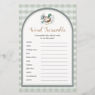 Petit Canard En vichy Baby shower Mot Scramble