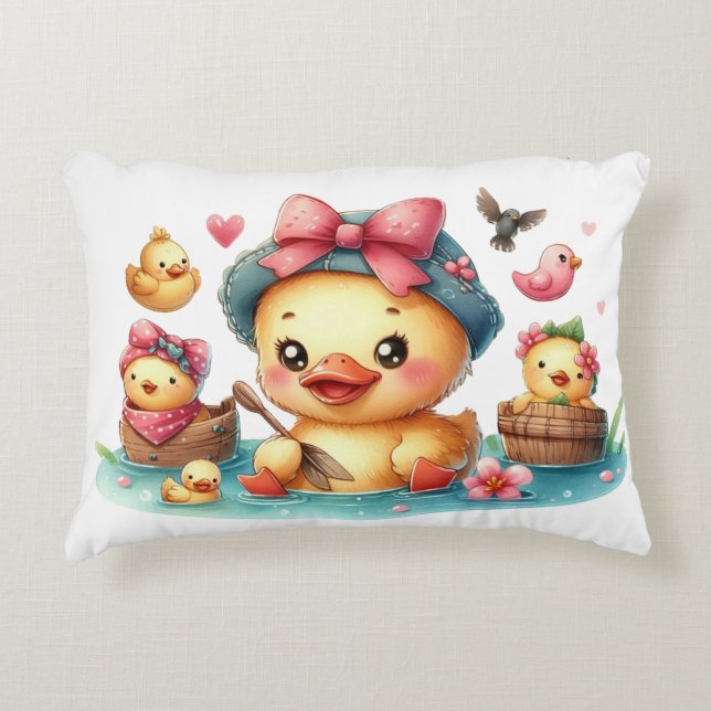 Petit canard jaune bébé Coussin d'accent (Devant)