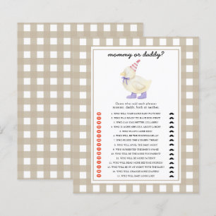 Petit canard - jeu de baby shower maman ou papa