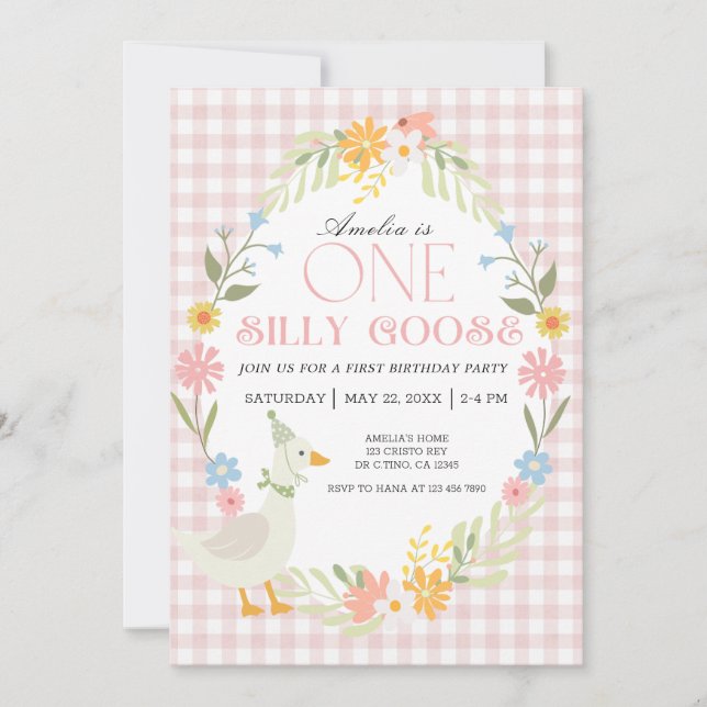 Petit Canard Thème Premier Anniversaire Invitation (Devant)