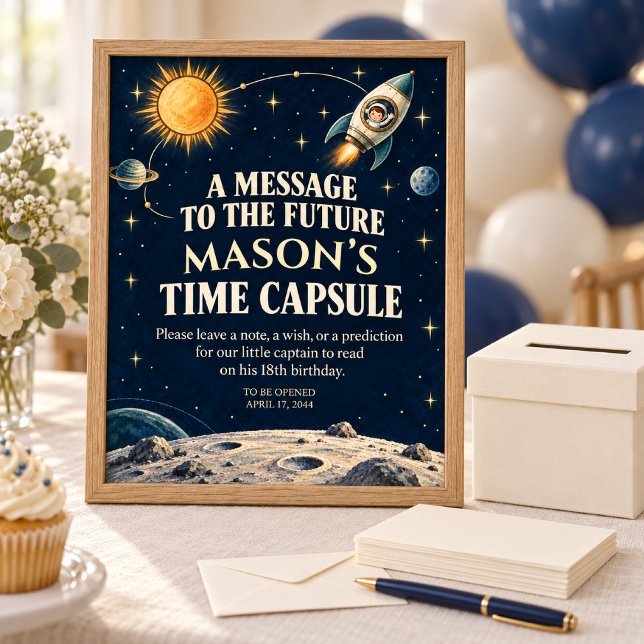 Petit capitaine espace anniversaire affiche capsul (Créateur téléchargé)
