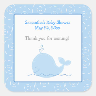 Petit CARRÉ de baleine Bleue Favoriser Sticker