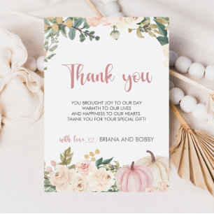 Petit Carte de remerciements Baby shower Citrouill
