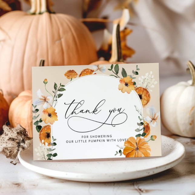Petit carte de remerciements baby shower citrouill (Créateur téléchargé)