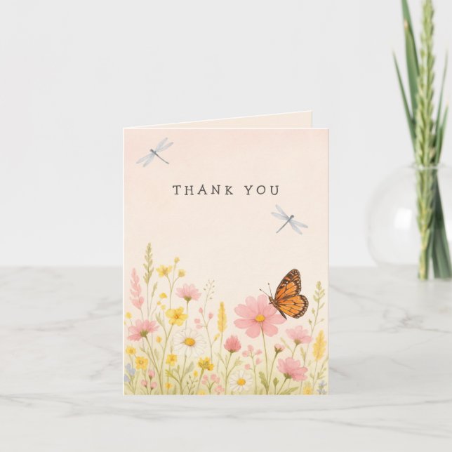 Petit Carte de remerciements Baby shower Fleur sau (Devant)