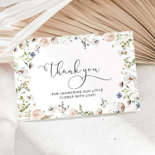 Petit carte de remerciements baby shower fleur sau