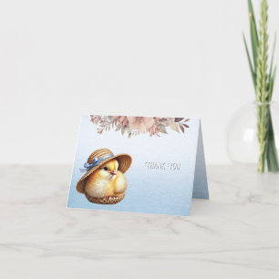 Petit Carte de remerciements de ruban bleu chick