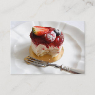 Petit carte de visite de gâteau de fraise